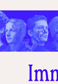 Photo of the band's members in blue colours.