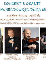 Concert poster: four small photos of performers and information about the event.