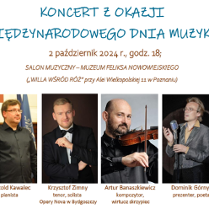 Concert poster: four small photos of performers and information about the event.