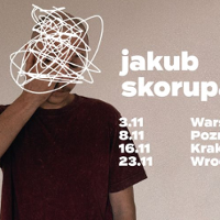 Concert poster: photo of a man with a blurred face and concert dates.