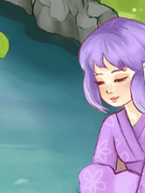 Drawing of a girl in Japanese style.