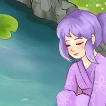 Drawing of a girl in Japanese style.