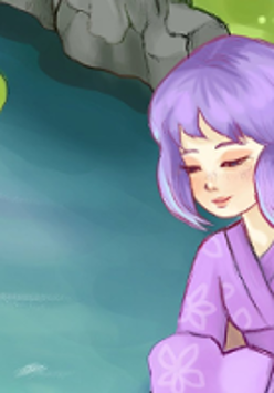Drawing of a girl in Japanese style.