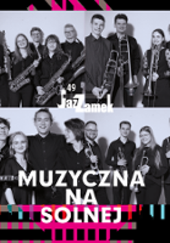 Four black and white photos of young people with musical instruments. The title of the concert in the bottom of the poster.
