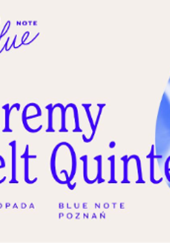 Concert poster in white and blue colours: information about the event.