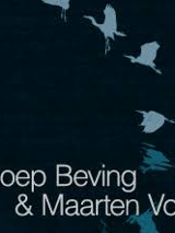 Concert poster: silhouettes of three birds in flight against a dark background, at the bottom of the image the inscription "Joep Beving & Maarten Vos".