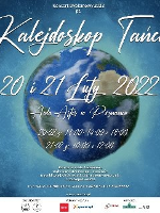 Event poster - information about concerts and the picture of the globe on blue background.