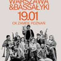 Concert poster: blank and white photo of the band and information about the event.