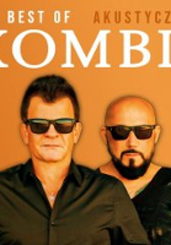 Photo of two members of Kombii band on an orange background.