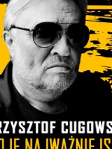 Photo of Krzysztof Cugowski. Black and yellow background.