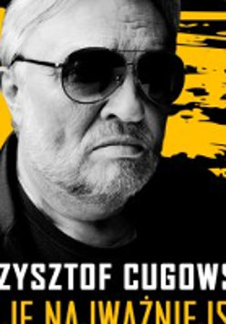 Photo of Krzysztof Cugowski. Black and yellow background.