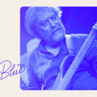 Photo in blue colours of Krzysztof Ścierański.