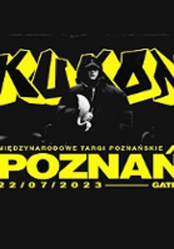 BLack and yellow concert poster: photo of Kukon and information about the event.