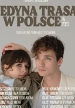 Concert poster: photo of a duo Kwiat Jabłoni and information about the concert tour.