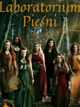 Photo of seven women in long dresses. The name of the band above the photo.