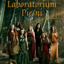 Photo of seven women in long dresses. The name of the band above the photo.