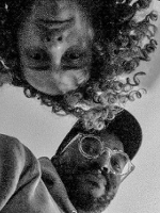 Black and white photo of the duo Prison Religion.