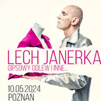 Concert poster witj info about the event and photo of Lech Janerka.