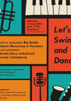 Concert poster: colourful drawings of musical instruments and information about the event.