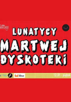 Concert poster: the name of the band on red background and small photos of band members on the right side of poster.