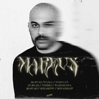 Black and white photo of the artist. Half of the photo is fuzzy.