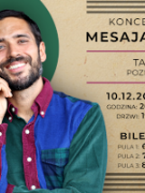 Concert poster - photo of Mesajah and information about the event.