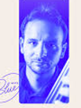 Concert poster in blue colours - photo of Michał Barański.