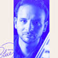 Concert poster in blue colours - photo of Michał Barański.