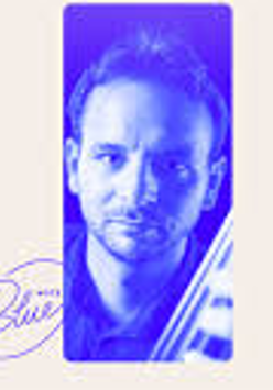 Concert poster in blue colours - photo of Michał Barański.