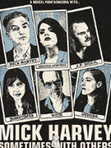 Concert poster: pictures of each of the band members in white frames on black background.