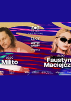 Concerts poster: photo of the performers on violet background.