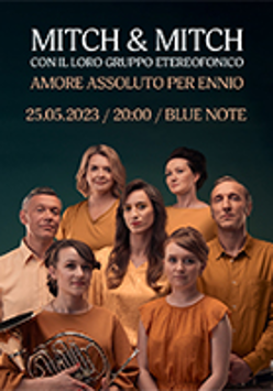 Photo of the band with information about the event.