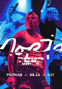 Concert poster with Mortal's photo and information about the event.