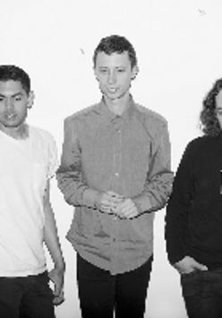 Black and white photo of performers.