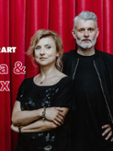 Concert poster with performrs' photo.