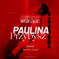 Photo of Paulina Przybysz and information about the event on the red background.