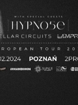 Concert poster - names of the bands and info about the event on the black background.