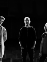 Black and white picture of the band