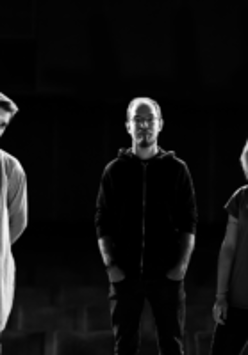 Black and white picture of the band