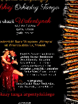 Concert poster - information about the event and a photo of a dancing couple