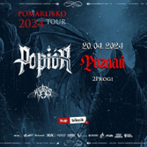 Concert poster in dark colours with information about the event.