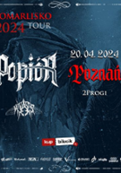 Concert poster in dark colours with information about the event.