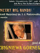 Event poster with information about the concert. In the middle - photo of band's conductor Zbigniew Górny