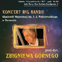 Event poster with information about the concert. In the middle - photo of band's conductor Zbigniew Górny