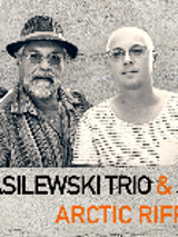 Black and white photo of the performers. In the bottom of the poster information about the concert.