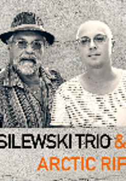 Black and white photo of the performers. In the bottom of the poster information about the concert.