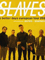 Picture of the band on yellow background. On the top of poster - information about the event.
