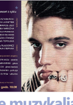 Concert poster with Elvis Presley photo.