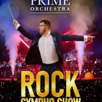 Concert poster with photo of the Orchestra's conductor on stage.