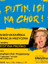 Concert poster with information about the event and a photo of a singing woman